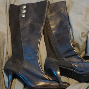 High heel zip up boots